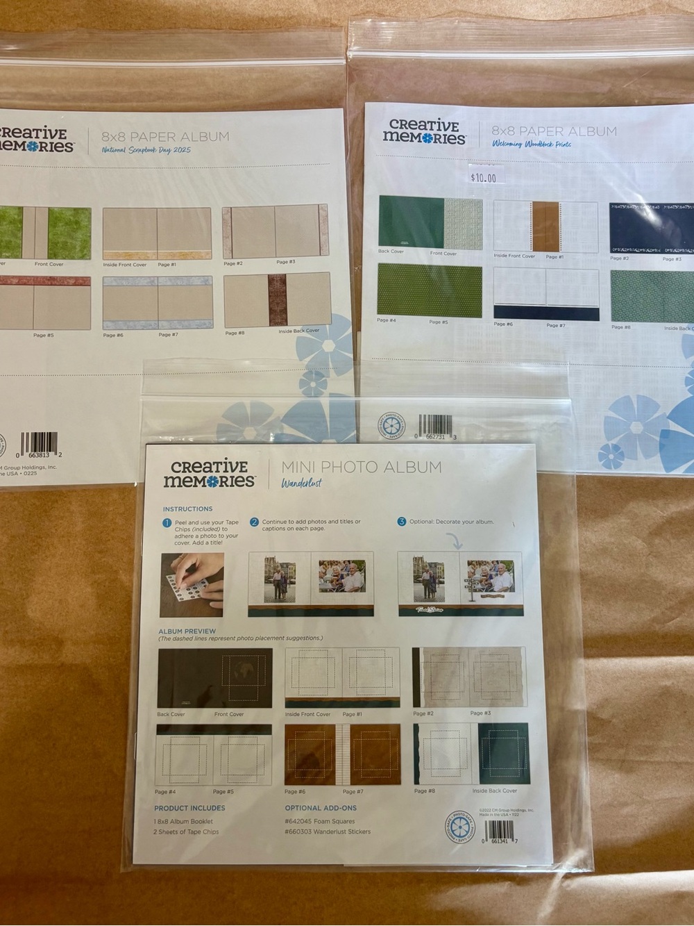 NLA Creative Memories Neutral Mini 8x8 Paper Photo Albums